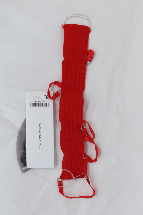 RUI single semi-sheer thin strap sleeve RSS24SF03 Ruby red